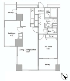 プラザタワー勝どき 1902 間取り図