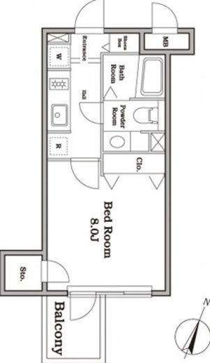 レジディア西新宿2 303 間取り図