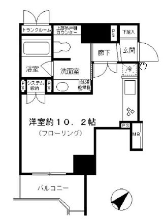 日本橋ヴォアール 3階 間取り図