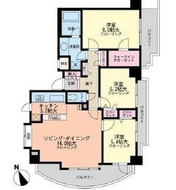 朝日マンション白金通り 11階 間取り図