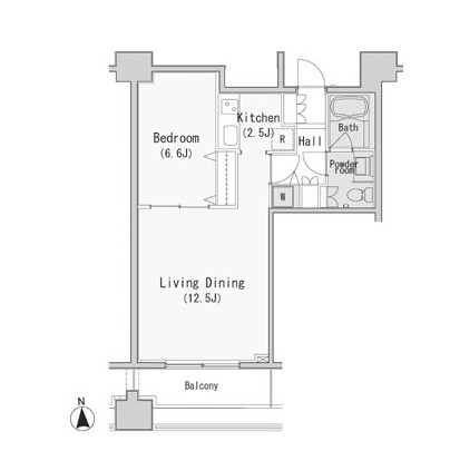 レジディア赤坂 205 間取り図