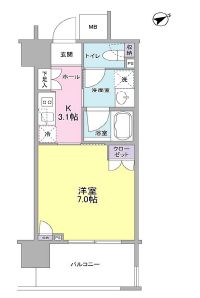 フレアージュ恵比寿 1002 間取り図