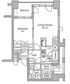 レジディア代官山 102 間取り図