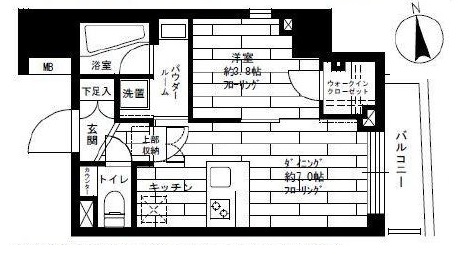 アジールコフレ中目黒 6階 間取り図