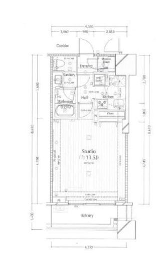 コンシェリア西新宿タワーズウエスト 9階 間取り図