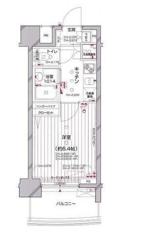 パレステュディオ中目黒 8階 間取り図
