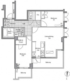 レジディア御殿山 303 間取り図