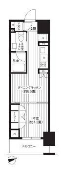 レジディア新御徒町 702 間取り図
