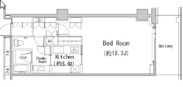 二番町パークフォレスト 1403 間取り図