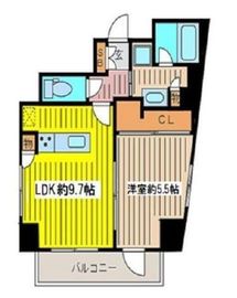 ログ東日本橋 5階 間取り図