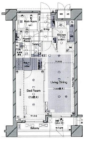 クオリア広尾 6階 間取り図