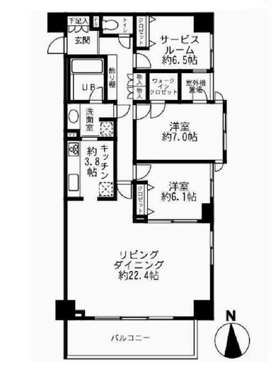 カスタリア高輪 205 間取り図