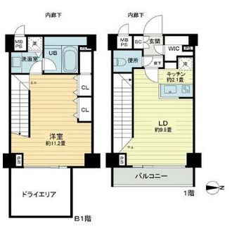 HF中野坂上レジデンス 1階 間取り図