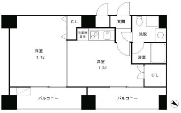レジディア麻布十番2 902 間取り図