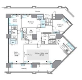 ロイヤルパークス豊洲 1404 間取り図