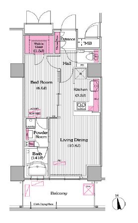 プライムアーバン新宿夏目坂タワーレジデンス 403 間取り図