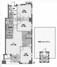 カスタリア人形町 1302 間取り図