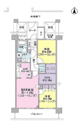 イーストコモンズ清澄白河サウスフラッツ 12階 間取り図