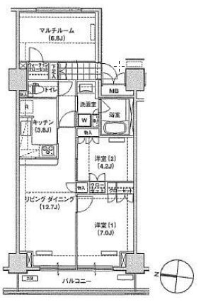 ブリリアイスト東雲キャナルコート 804 間取り図