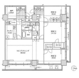 ブリリアイスト東雲キャナルコート 730 間取り図