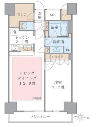 ブリリアイスト東雲キャナルコート 1219 間取り図