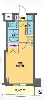 カスタリア東日本橋2 302 間取り図