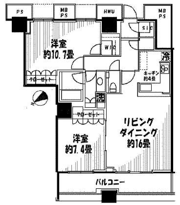 ザ・東京タワーズ ミッドタワー 49階 間取り図