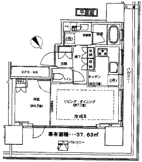 ウェリスタワー愛宕虎ノ門 4階 間取り図