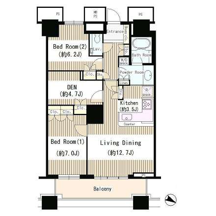 ザ・東京タワーズ シータワー 16階 間取り図