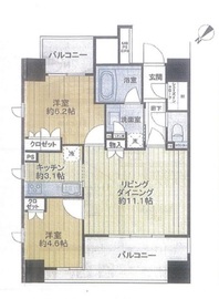 ライオンズ築地リバーノート 9階 間取り図