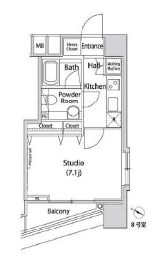 ファーストリアルタワー新宿 1608 間取り図