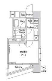 ファーストリアルタワー新宿 1608 間取り図