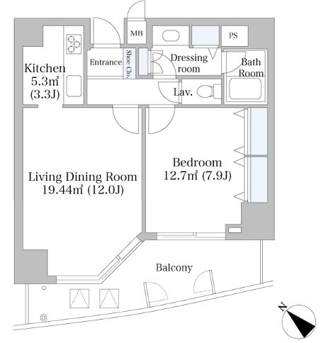 日本橋箱崎シティハイツ 302 間取り図