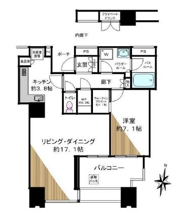 ワールドシティタワーズ アクアタワー 38階 間取り図