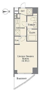 プロシード都立大学2 404 間取り図