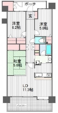 オーベルグランディオ ベイフロント 6階 間取り図