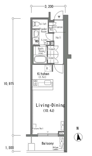 フロンティアレジデンス南麻布 306 間取り図