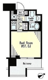 レジディア市谷薬王寺 506 間取り図