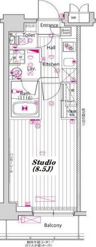 グランド・ガーラ門前仲町 4階 間取り図