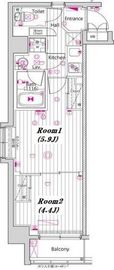 グランド・ガーラ門前仲町 4階 間取り図