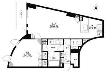 オーキッドレジデンス神楽坂 401 間取り図