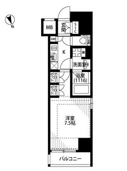 プレール・ドゥーク西浅草 13階 間取り図