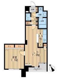 THE パームス代々木上原ヴェールテラス 101 間取り図