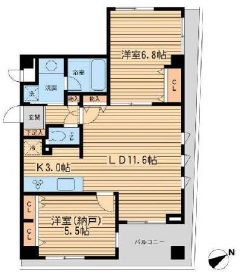 THE パームス代々木上原ヴェールテラス 205 間取り図