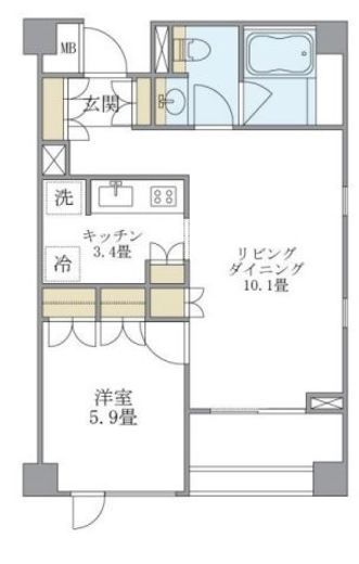 ブリリアイスト代々木上原 108 間取り図