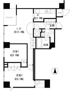 ガーネットコート四谷 906 間取り図