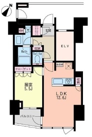 サンウッド中目黒フラッツ 5階 間取り図