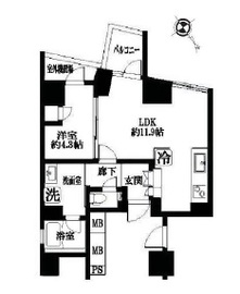 リビオレゾン東銀座 4階 間取り図