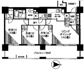 アーバンドックパークシティ豊洲タワー 13階 間取り図