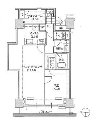 ブリリアイスト東雲キャナルコート 1306 間取り図
